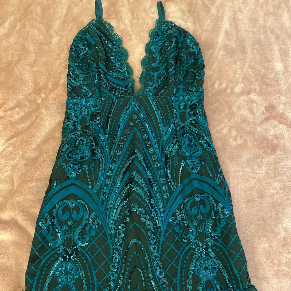 Pretty little thing mini emerald green dress